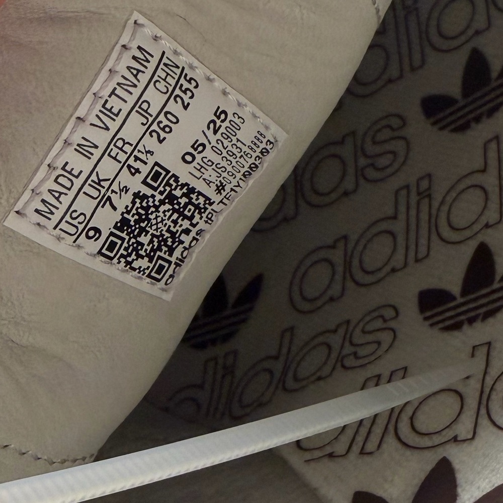 adidas Women's White and Brown Cow Print Samba Sneakers - Picture 12 of 13